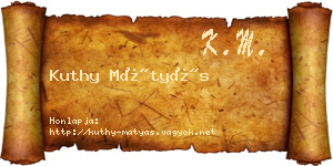Kuthy Mátyás névjegykártya
