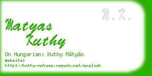 matyas kuthy business card