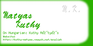 matyas kuthy business card